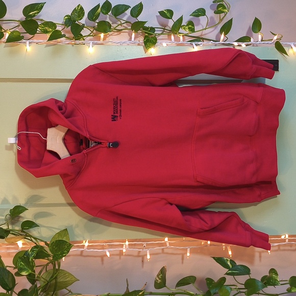 Men's White Bear Clothing Woodcraft Industries Red Hooded Sweatshirt M - Picture 4 of 14